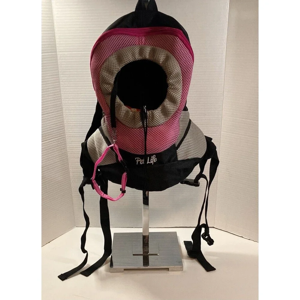 Pet Life Carrier Backpack And Adjustable Collar Pet Front Cat Dog Travel Bag